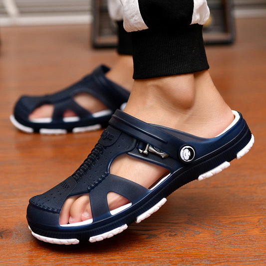 Men's lightweight flip flops with thick EVA sole, summer sandals for home.